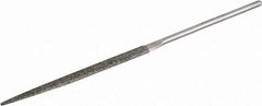 Grobet - 5-1/2" OAL Fine Half Round Needle Diamond File - 2-1/2 LOC, 126 Grit - Eagle Tool & Supply