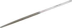 Grobet - 5-1/2" OAL Fine Square Needle Diamond File - 2-1/2 LOC, 126 Grit - Eagle Tool & Supply