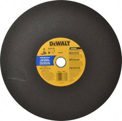 DeWALT - 14" Aluminum Oxide Cutoff Wheel - 7/64" Thick, 1" Arbor, 4,300 Max RPM, Use with Stationary Tools - Eagle Tool & Supply