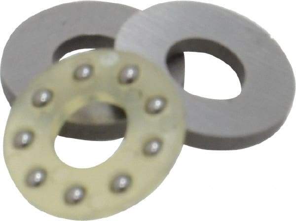 Boston Gear - 3/16" Inside x 7/16" Outside Diam, 3/16" Thick, Alloy Steel Ball Thrust Bearing - Eagle Tool & Supply