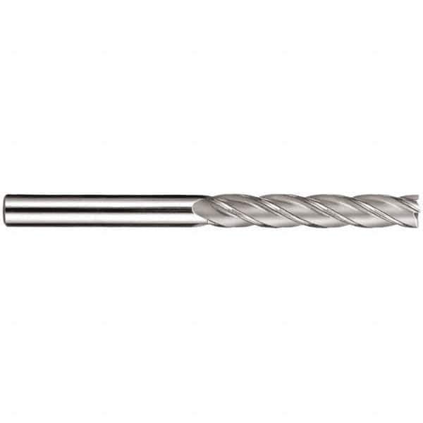 SGS - 1/4", 1-1/2" LOC, 1/4" Shank Diam, 4" OAL, 4 Flute, Solid Carbide Square End Mill - Single End, Diamond-Like Carbon (DLC) Finish, Spiral Flute, Centercutting, Right Hand Cut, Right Hand Flute, Series 1EL-AD - Eagle Tool & Supply