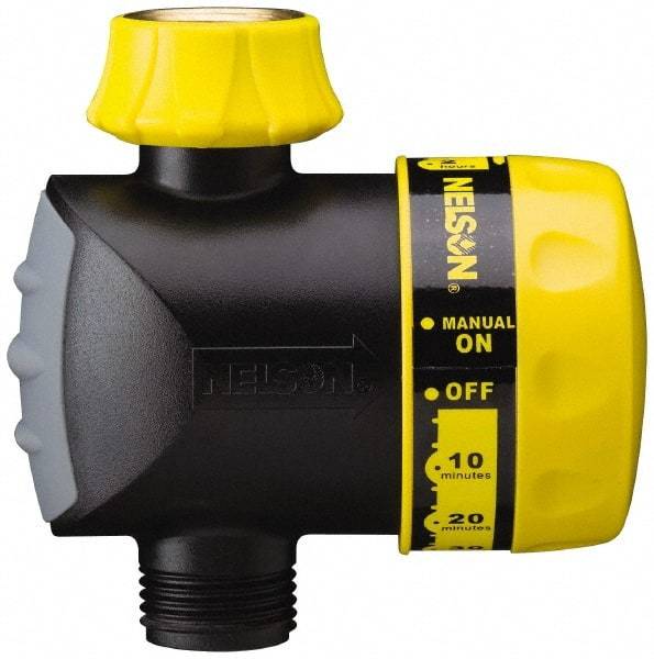 Nelson - Manual Lawn Sprinkler Timer - 2 Watering Modes, 1 Outlet, 3/4-18 National Hose Thread - Eagle Tool & Supply