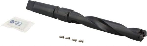 Allied Machine and Engineering - Series 1, 13/16" Max Diam, 3MT Taper Shank, Helical Flute Spade Drill - 4-3/4" Max Depth, 6-17/64" Body Length, 9-3/4" OAL, Standard Length, Through Coolant - Eagle Tool & Supply
