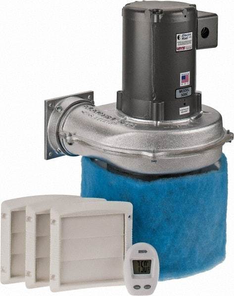 Electra-Kool - 3 Phase, 1.6 to 1.4/0.7 Amp, 455 CFM, 3,450 RPM, 200 Cubic Ft. Filtered Enclosure Blower - 4 Inch Inside Width - Eagle Tool & Supply