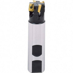 Iscar - 1-1/4" Cut Diam, 0.56" Max Depth of Cut, 1-1/4" Shank Diam, 9.84" OAL, Indexable Square Shoulder End Mill - Cylindrical Shank, 90° Lead Angle, Series Heli2000 - Eagle Tool & Supply