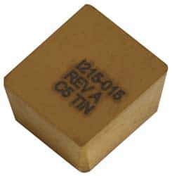Cutting Tool Technologies - 1215015 Carbide Milling Insert - TiN Finish, 1/8" Thick, 0.015" Inscribed Circle, 0.015" Corner Radius - Eagle Tool & Supply
