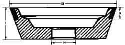 Made in USA - 5" Diam, 1-1/4" Hole Size, 1-3/4" Overall Thickness, 220 Grit, Type 11 Tool & Cutter Grinding Wheel - Very Fine Grade, Diamond - Eagle Tool & Supply