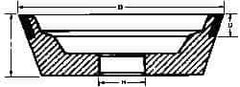 Made in USA - 5" Diam, 1-1/4" Hole Size, 1-3/4" Overall Thickness, 220 Grit, Type 11 Tool & Cutter Grinding Wheel - Very Fine Grade, Diamond - Eagle Tool & Supply