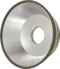 Made in USA - 5" Diam, 1-1/4" Hole Size, 1-3/4" Overall Thickness, 100 Grit, Type 11 Tool & Cutter Grinding Wheel - Fine Grade, Diamond - Eagle Tool & Supply