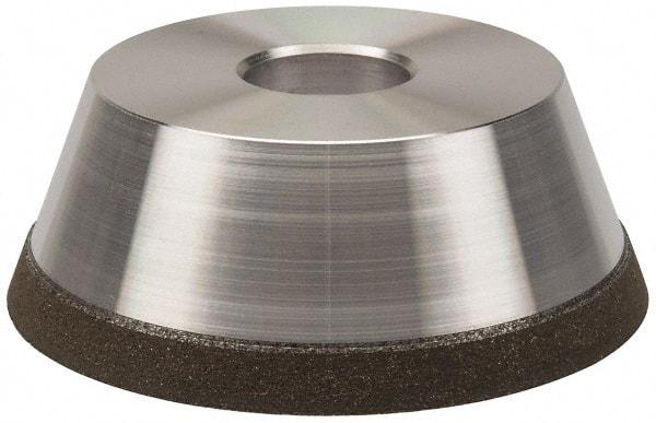 Made in USA - 5" Diam, 1-1/4" Hole Size, 1-3/4" Overall Thickness, 100 Grit, Type 11 Tool & Cutter Grinding Wheel - Fine Grade, Diamond - Eagle Tool & Supply