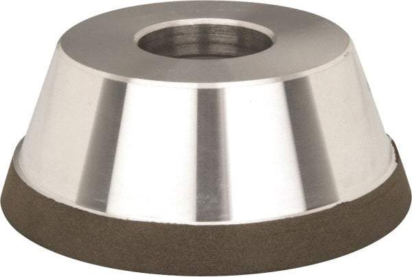 Made in USA - 3-3/4" Diam, 1-1/2" Hole Size, 1-1/2" Overall Thickness, 220 Grit, Type 11 Tool & Cutter Grinding Wheel - Very Fine Grade, Diamond, N Hardness - Eagle Tool & Supply