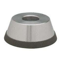 Made in USA - 3-3/4" Diam, 1-1/4" Hole Size, 1-1/2" Overall Thickness, 120 Grit, Type 11 Tool & Cutter Grinding Wheel - Fine Grade, CBN - Eagle Tool & Supply