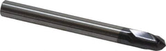 RobbJack - 5/16" Diam, 5/16" LOC, 2 Flute Solid Carbide Ball End Mill - AlTiN Finish, Single End, 3-1/8" OAL, 5/16" Shank Diam, Spiral Flute - Eagle Tool & Supply