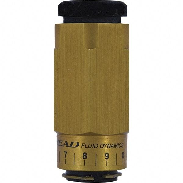 Mead - 1/4" NPTF Threaded Flow Control Valve - 0 to 250 psi & Aluminum Material - Eagle Tool & Supply