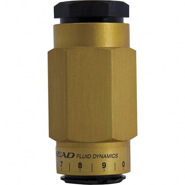 Mead - 3/8" NPTF Threaded Flow Control Valve - 0 to 250 psi & Aluminum Material - Eagle Tool & Supply