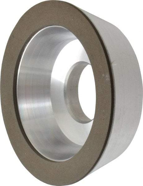 Made in USA - 4" Diam, 1-1/4" Hole Size, 1-1/4" Overall Thickness, 220 Grit, Type 11 Tool & Cutter Grinding Wheel - Very Fine Grade, Diamond - Eagle Tool & Supply