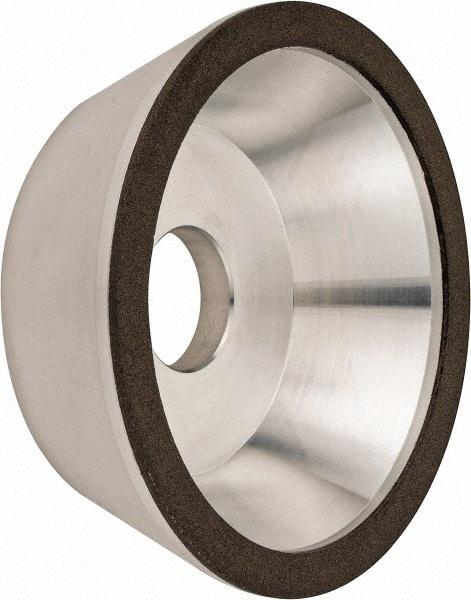 Made in USA - 5" Diam, 1-1/4" Hole Size, 1-3/4" Overall Thickness, 100 Grit, Type 11 Tool & Cutter Grinding Wheel - Fine Grade, Diamond - Eagle Tool & Supply