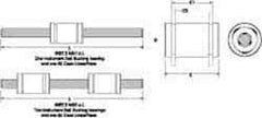 Thomson Industries - 3/16" ID, Two Linear Bearing Instrument Set - 3/8" Overall Height, 4" Overall Width, 3/8" OD - Eagle Tool & Supply