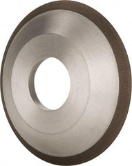 Made in USA - 4" Diam, 1-1/4" Hole Size, 1/2" Overall Thickness, 220 Grit, Type 12 Tool & Cutter Grinding Wheel - Very Fine Grade, Diamond - Eagle Tool & Supply