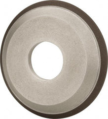 Made in USA - 4" Diam, 1-1/4" Hole Size, 1/2" Overall Thickness, 220 Grit, Type 12 Tool & Cutter Grinding Wheel - Very Fine Grade, Diamond - Eagle Tool & Supply