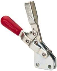De-Sta-Co - 100 Lb Holding Capacity, Vertical Handle, Manual Hold Down Toggle Clamp - 55° Handle Movement, 100° Bar Opening, U-Bar, Straight Base, Electro-Plated Zinc, Carbon Steel - Eagle Tool & Supply
