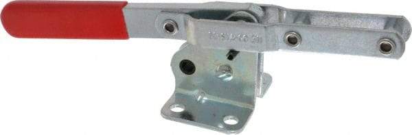 De-Sta-Co - 1,200 Lb Capacity, Horizontal, U-Bar, Flanged Base, Carbon Steel Pull Action Latch Clamp - 3.38" Drawing Movement, 9.49" OAL, Straight Handle - Eagle Tool & Supply