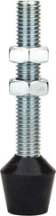 De-Sta-Co - 5/8-11 Carbon Steel Cap Tip Clamp Spindle Assembly - 92.2mm Thread Length, 127mm OAL, Flat Tip Cap, 1.38" Tip Surface Diam, Use with Toggle Clamps - Eagle Tool & Supply