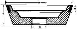 Made in USA - 5" Diam, 1-1/4" Hole Size, 1-3/4" Overall Thickness, 120 Grit, Type 11 Tool & Cutter Grinding Wheel - Fine Grade, CBN - Eagle Tool & Supply