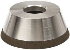 Made in USA - 3-3/4" Diam, 1-1/4" Hole Size, 1-1/2" Overall Thickness, 120 Grit, Type 11 Tool & Cutter Grinding Wheel - Fine Grade, CBN - Eagle Tool & Supply