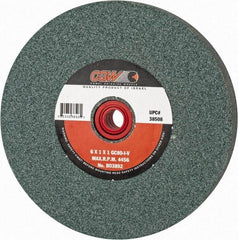 Camel Grinding Wheels - 80 Grit Silicon Carbide Bench & Pedestal Grinding Wheel - 6" Diam x 1" Hole x 1" Thick, 4456 Max RPM, I Hardness, Medium Grade , Vitrified Bond - Eagle Tool & Supply