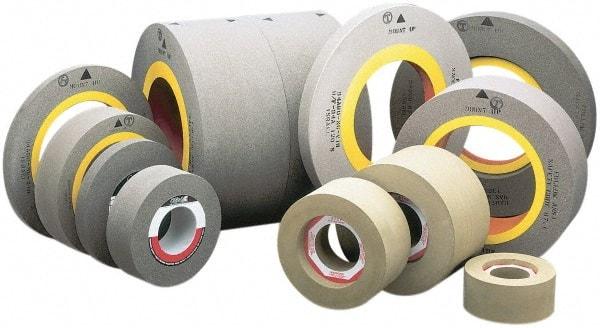 Camel Grinding Wheels - 20" Wide x 14" Diam, Type 7 Feed Regulating Wheel - 6" Hole Size, 80 Grit, Hardness R, 8-1/2" Diam x 1-1/2" Deep Recess, 8-1/2" Diam x 1-1/2" Deep Opposite Side Recess - Eagle Tool & Supply