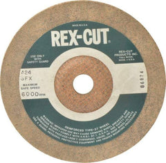 Cratex - 24 Grit, 7" Wheel Diam, 3/16" Wheel Thickness, 7/8" Arbor Hole, Type 27 Depressed Center Wheel - Aluminum Oxide, Compatible with Angle Grinder - Eagle Tool & Supply