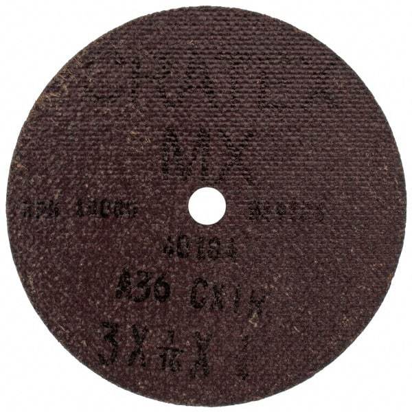 Cratex - 3" Diam 1/4" Hole 36 Grit Fiber Disc - Very Coarse Grade, Aluminum Oxide - Eagle Tool & Supply