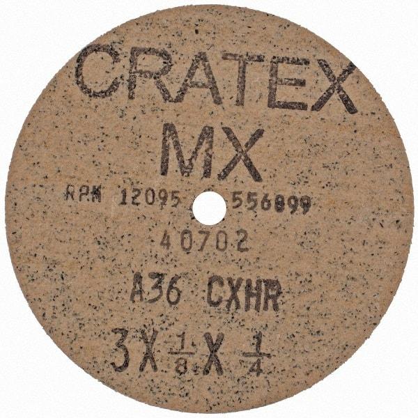 Cratex - 3" Diam 1/4" Hole 36 Grit Fiber Disc - Very Coarse Grade, Aluminum Oxide - Eagle Tool & Supply