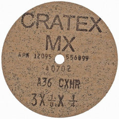 Cratex - 3" Diam 1/4" Hole 36 Grit Fiber Disc - Very Coarse Grade, Aluminum Oxide - Eagle Tool & Supply