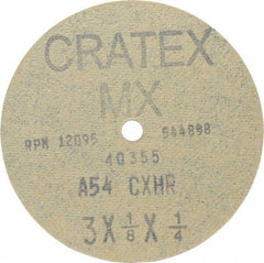 Cratex - 3" Diam 1/4" Hole 54 Grit Fiber Disc - Coarse Grade, Aluminum Oxide - Eagle Tool & Supply
