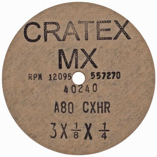 Cratex - 3" Diam 1/4" Hole 80 Grit Fiber Disc - Medium Grade, Aluminum Oxide - Eagle Tool & Supply