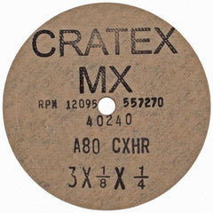 Cratex - 3" Diam 1/4" Hole 80 Grit Fiber Disc - Medium Grade, Aluminum Oxide - Eagle Tool & Supply