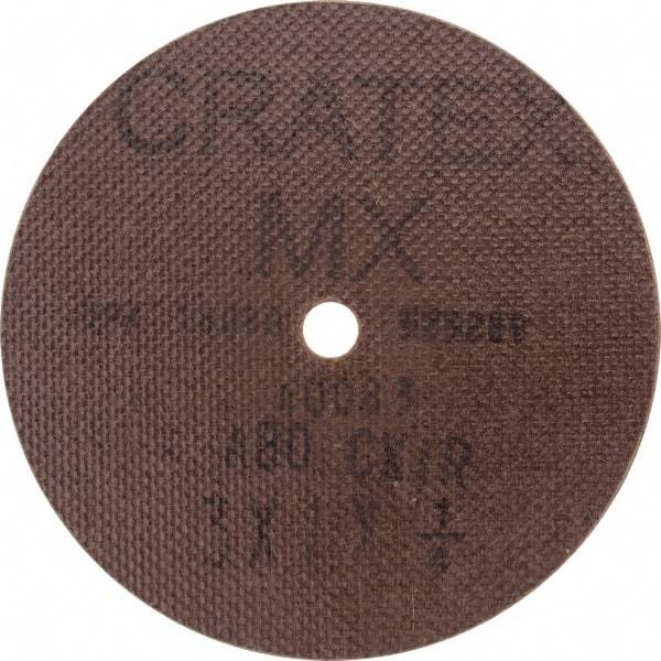 Cratex - 3" Diam 1/4" Hole 80 Grit Fiber Disc - Medium Grade, Aluminum Oxide - Eagle Tool & Supply