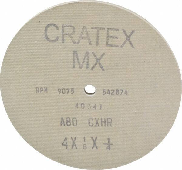 Cratex - 4" Diam 1/4" Hole 80 Grit Fiber Disc - Medium Grade, Aluminum Oxide - Eagle Tool & Supply