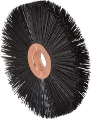 Weiler - 3" OD, 1/2" Arbor Hole, Crimped Nylon Wheel Brush - 3/8" Face Width, 1" Trim Length, 0.016" Filament Diam, 20,000 RPM - Eagle Tool & Supply