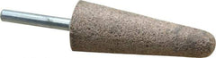 Cratex - 1" Head Diam x 2-3/4" Thickness, A3, Tree End, Aluminum Oxide Mounted Point - Very Coarse Grade, 36 Grit, 10,730 RPM - Eagle Tool & Supply