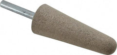 Cratex - 1" Head Diam x 2-3/4" Thickness, A3, Tree End, Aluminum Oxide Mounted Point - Medium Grade, 80 Grit, 10,730 RPM - Eagle Tool & Supply