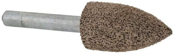 Cratex - 11/16" Head Diam x 1-1/4" Thickness, A12, Pointed Tree End, Aluminum Oxide Mounted Point - Very Coarse Grade, 36 Grit, 27,370 RPM - Eagle Tool & Supply