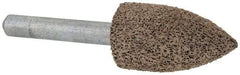 Cratex - 11/16" Head Diam x 1-1/4" Thickness, A12, Pointed Tree End, Aluminum Oxide Mounted Point - Very Coarse Grade, 36 Grit, 27,370 RPM - Eagle Tool & Supply