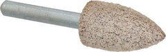 Cratex - 11/16" Head Diam x 1-1/4" Thickness, A12, Pointed Tree End, Aluminum Oxide Mounted Point - Very Coarse Grade, 36 Grit, 27,370 RPM - Eagle Tool & Supply