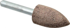 Cratex - 11/16" Head Diam x 1-1/4" Thickness, A12, Pointed Tree End, Aluminum Oxide Mounted Point - Very Coarse Grade, 36 Grit, 27,370 RPM - Eagle Tool & Supply