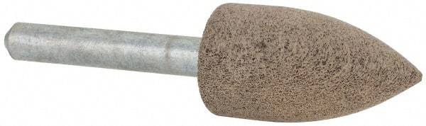 Cratex - 11/16" Head Diam x 1-1/4" Thickness, A12, Pointed Tree End, Aluminum Oxide Mounted Point - Medium Grade, 80 Grit, 27,370 RPM - Eagle Tool & Supply