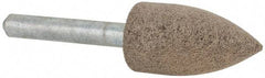 Cratex - 11/16" Head Diam x 1-1/4" Thickness, A12, Pointed Tree End, Aluminum Oxide Mounted Point - Medium Grade, 80 Grit, 27,370 RPM - Eagle Tool & Supply