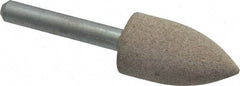 Cratex - 11/16" Head Diam x 1-1/4" Thickness, A12, Pointed Tree End, Aluminum Oxide Mounted Point - Medium Grade, 80 Grit, 27,370 RPM - Eagle Tool & Supply